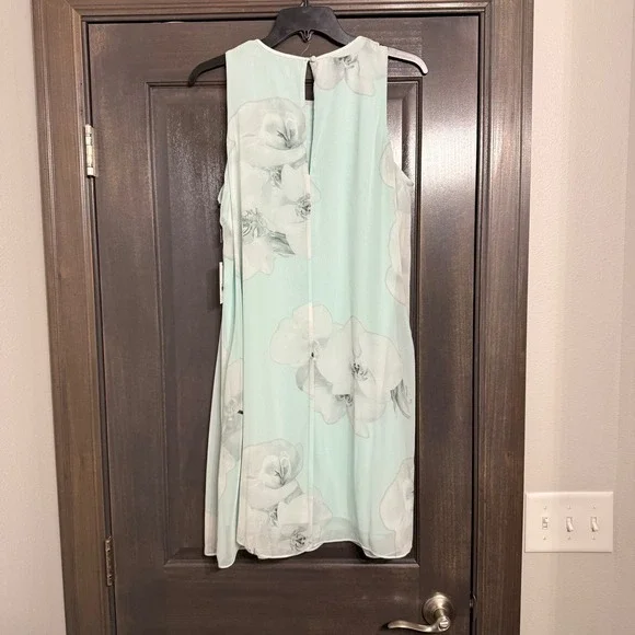 Calvin Klein Womens Mint Green Floral Orchid Sleeveless Shift Dress CD8H3C2R 12 - Picture 8 of 8